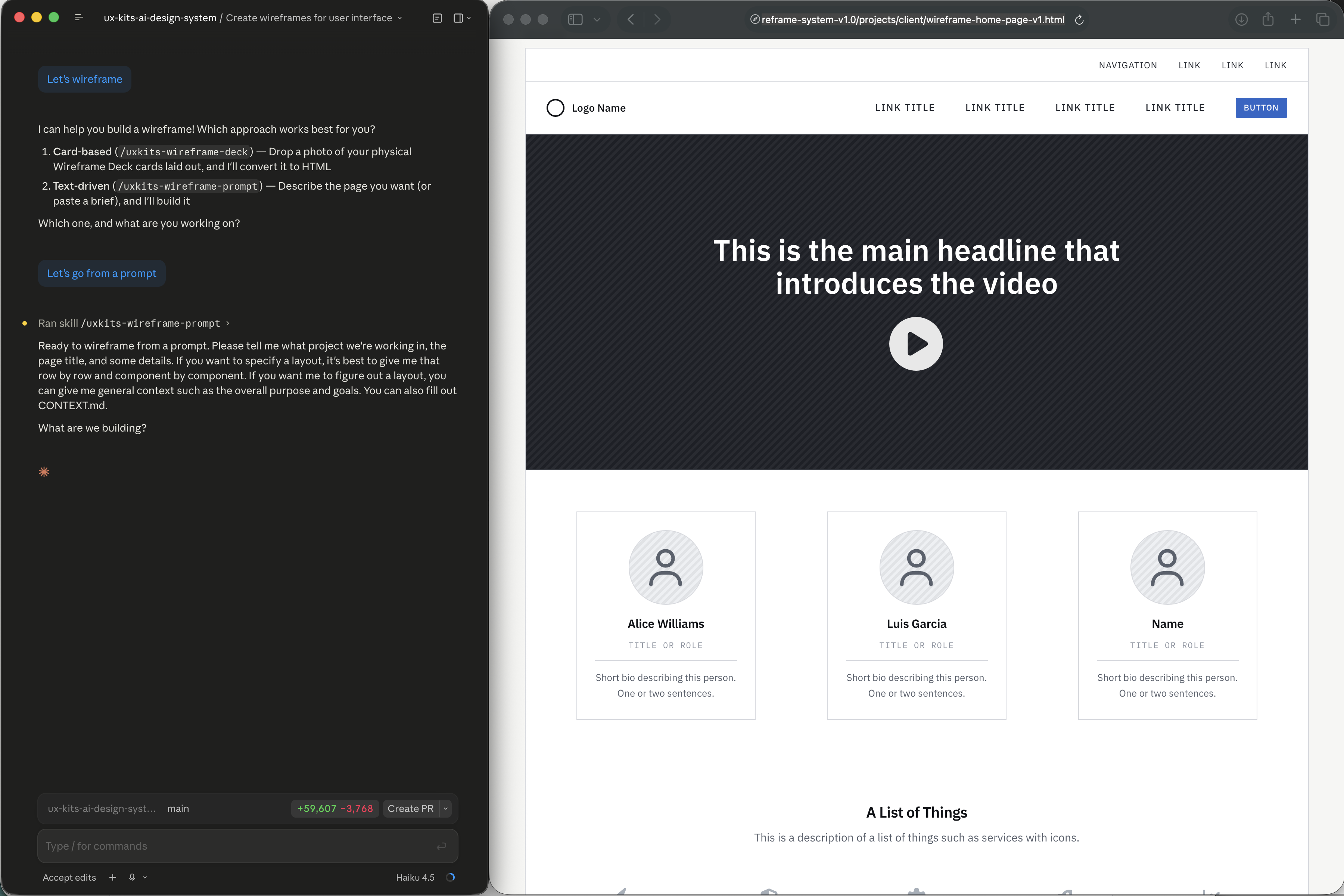 Prompt workflow in the kit
